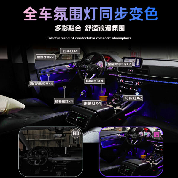 2010-2015 Audi Q5 Ambient Lighting System with 64-Color RGB LED Symphony Lighting